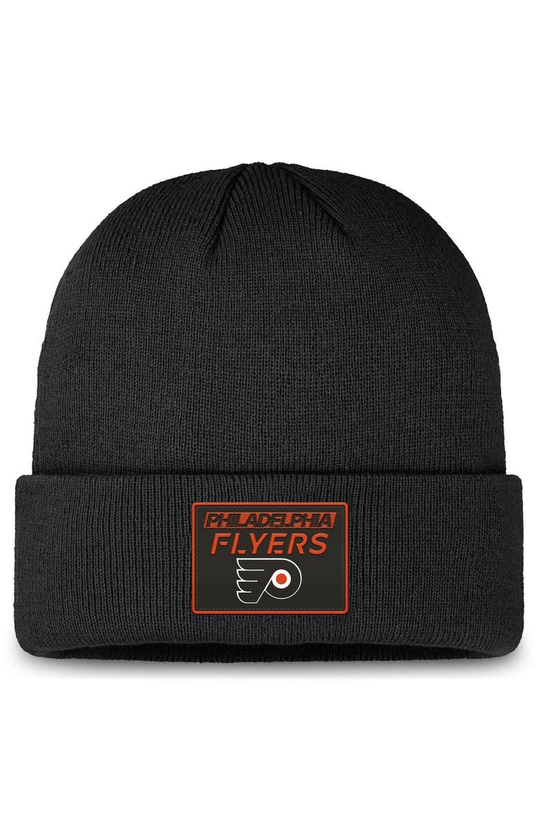 FANATICS Men's Fanatics Black Philadelphia Flyers Authentic Pro Cuffed Knit Hat, Main, color, Black