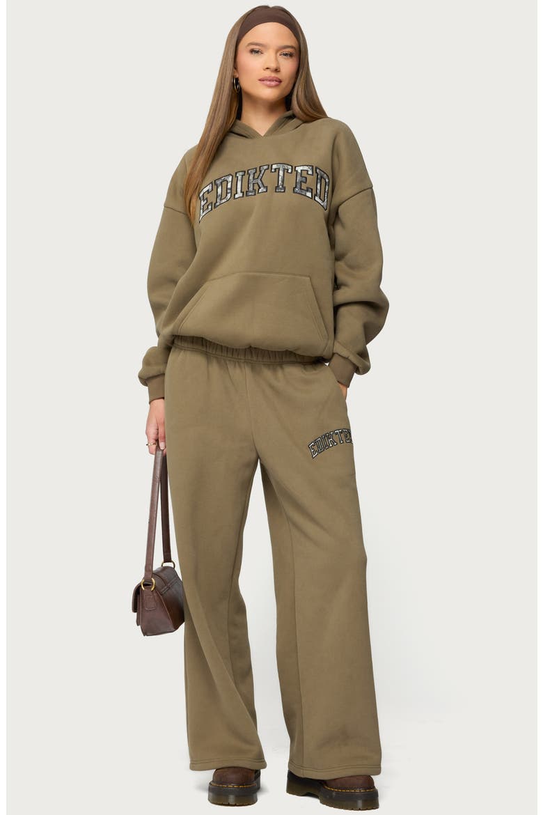 Camo Crush Oversize Fleece Logo Hoodie, Alternate, color, OLIVE