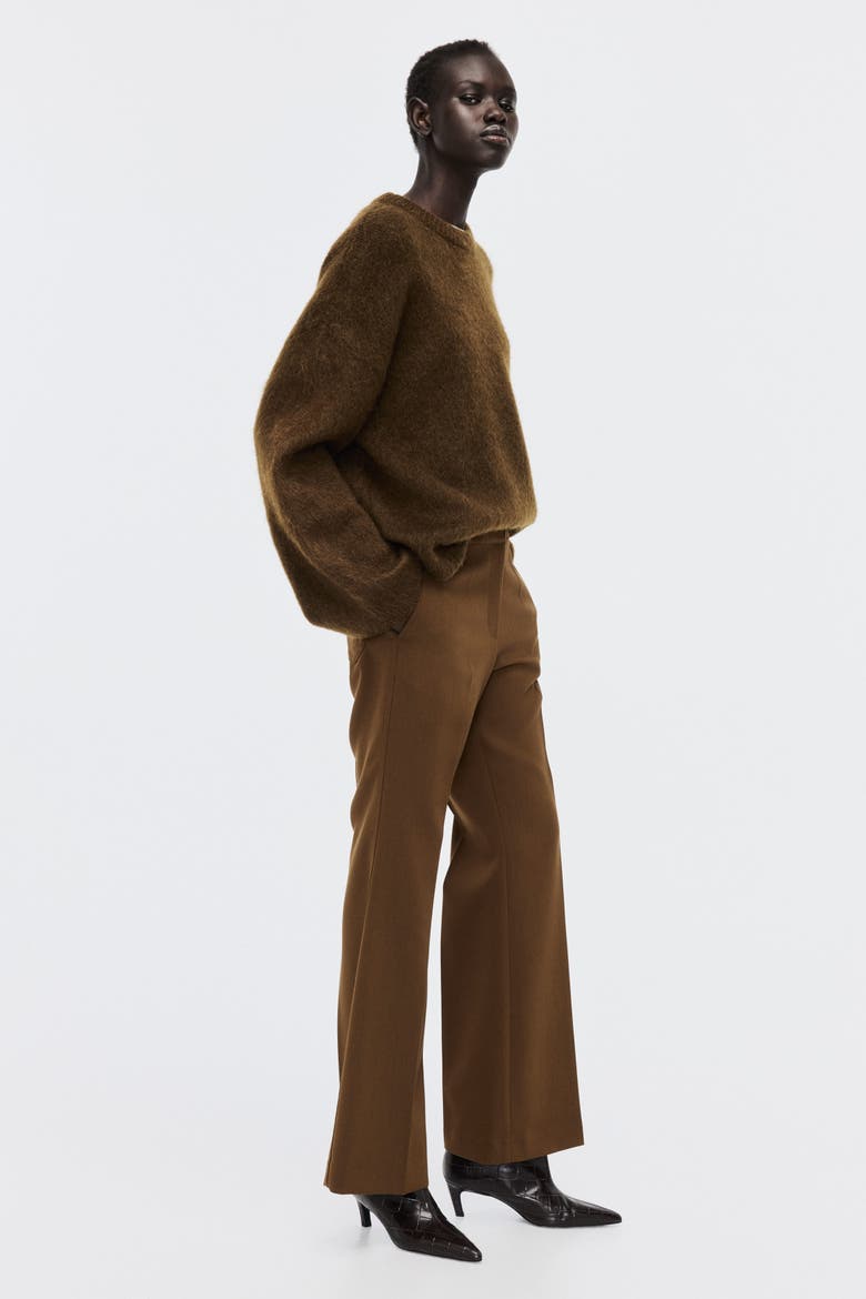 Flared Tailored Trousers, Alternate, color, Dark brown