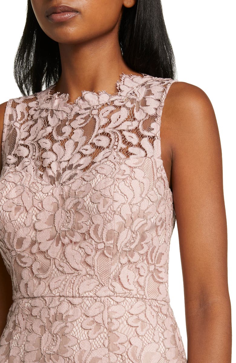 Eliza J Sleeveless Lace Sheath Dress, Alternate, color, Blush