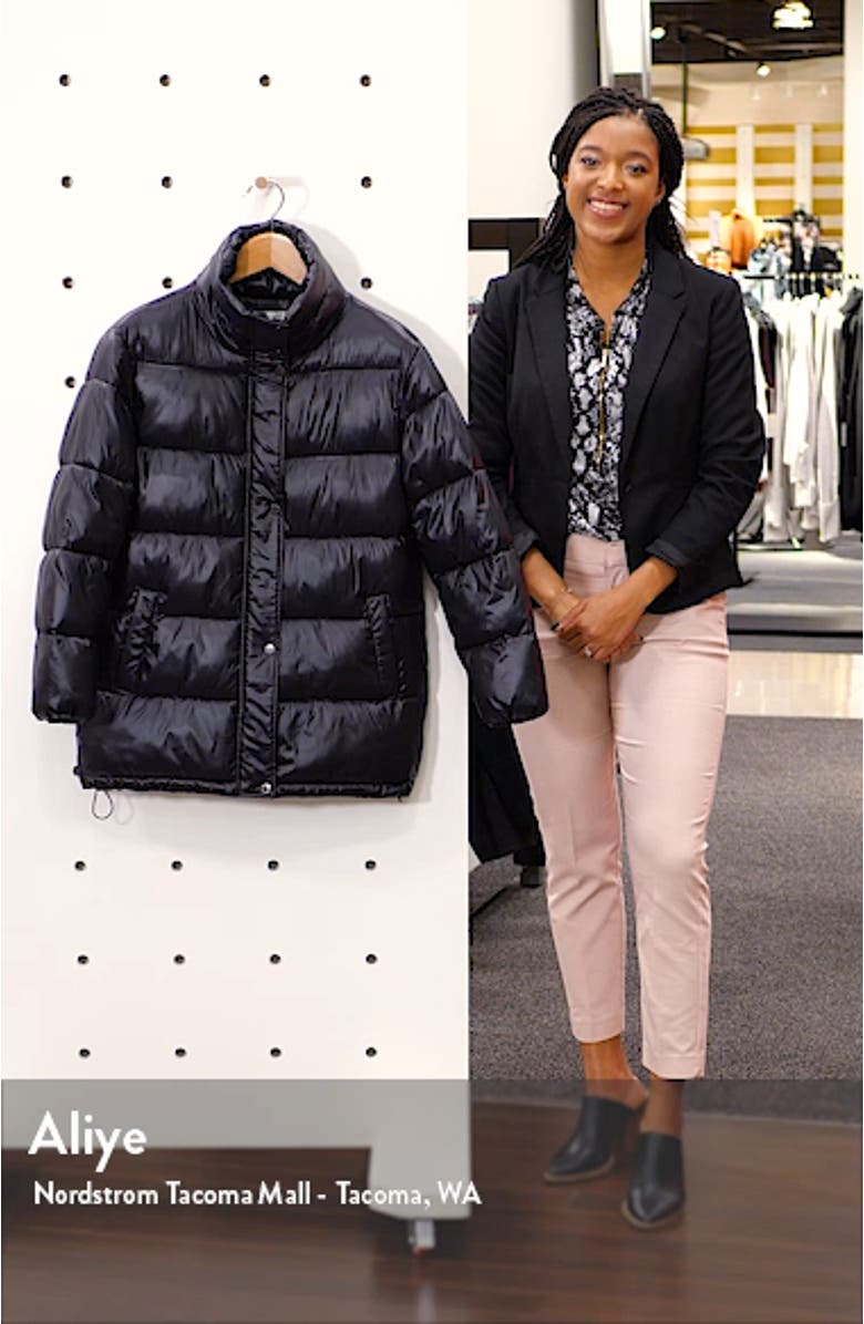 Stand Collar Water Resistant Puffer Coat, sales video thumbnail