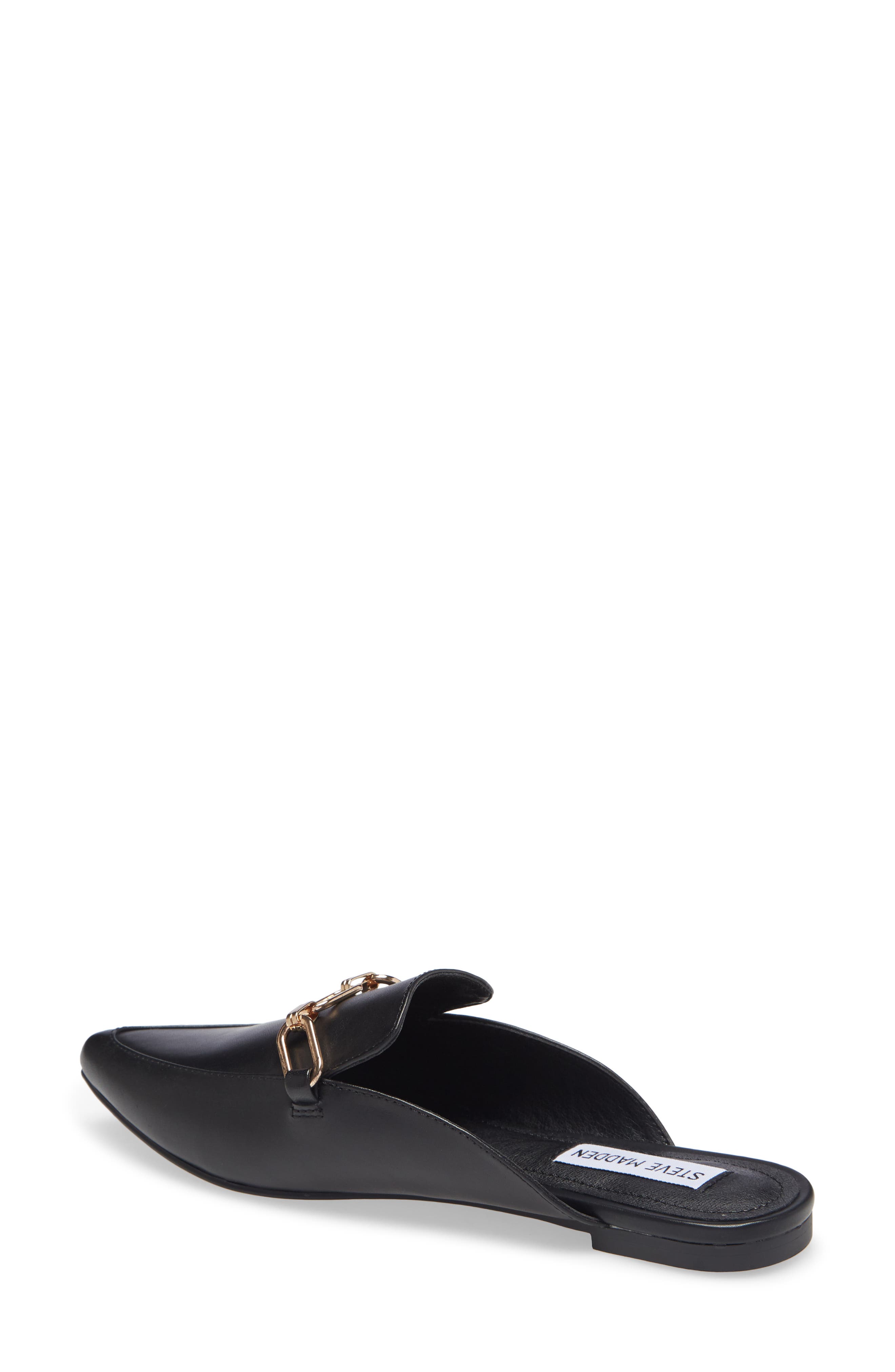 Faraway Chain Mule, Alternate, color, BLACK LEATHER