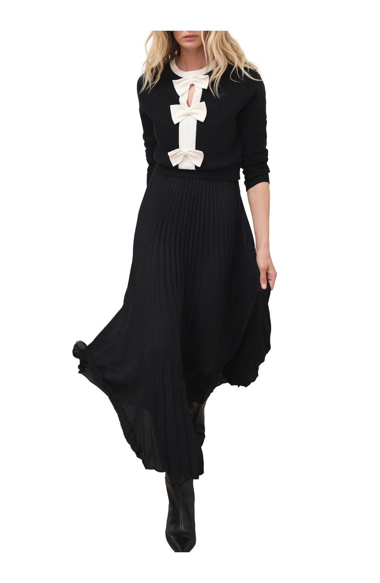 MINT VELVET Bow Detail Knit Maxi Dress, Alternate, color, Black