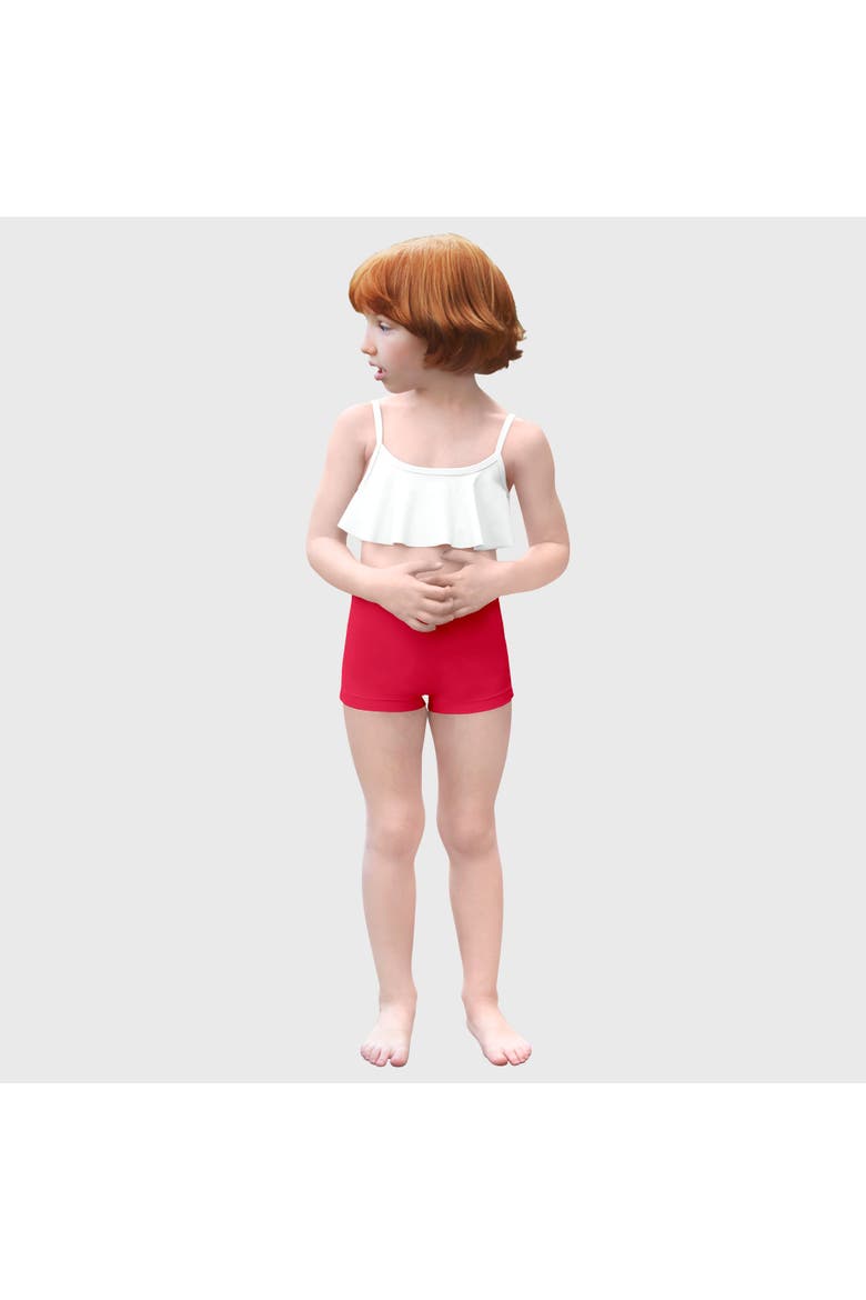 Girls UPF 50+ Flounce Bikini Top, Main, color, White