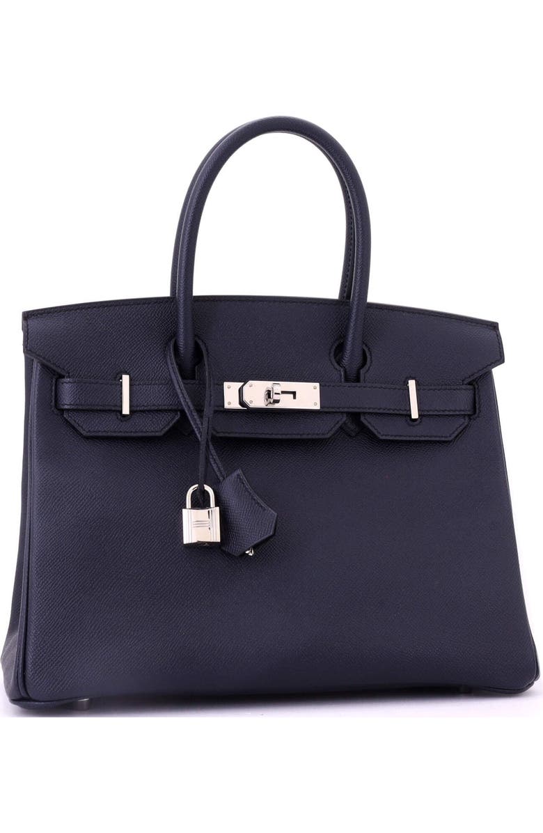 Pre-Owned Hermes Birkin Handbag Blue Epsom with Palladium Hardware 30, Alternate, color, Bleu Indigo