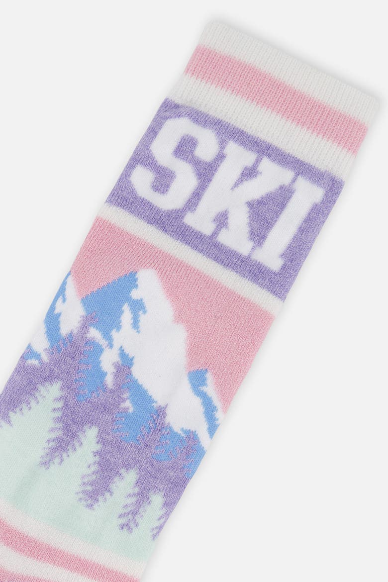 Mountain Graphic Merino Wool Ski Socks, Alternate, color, Light Pink