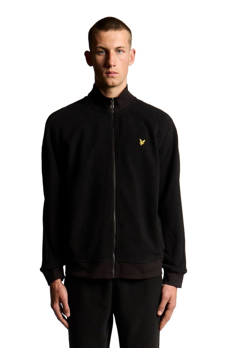 Lyle & Scott Long Sleeve Polar Fleece Track Jacket, Alternate, color, Jet Black