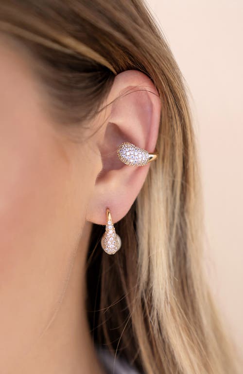Ettika Pavé Cubic Zirconia Teardrop Ear Cuff In Gold