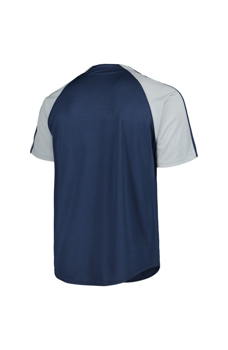 STITCHES Men's Stitches Navy New York Yankees Button-Down Raglan Fashion Jersey, Alternate, color, 