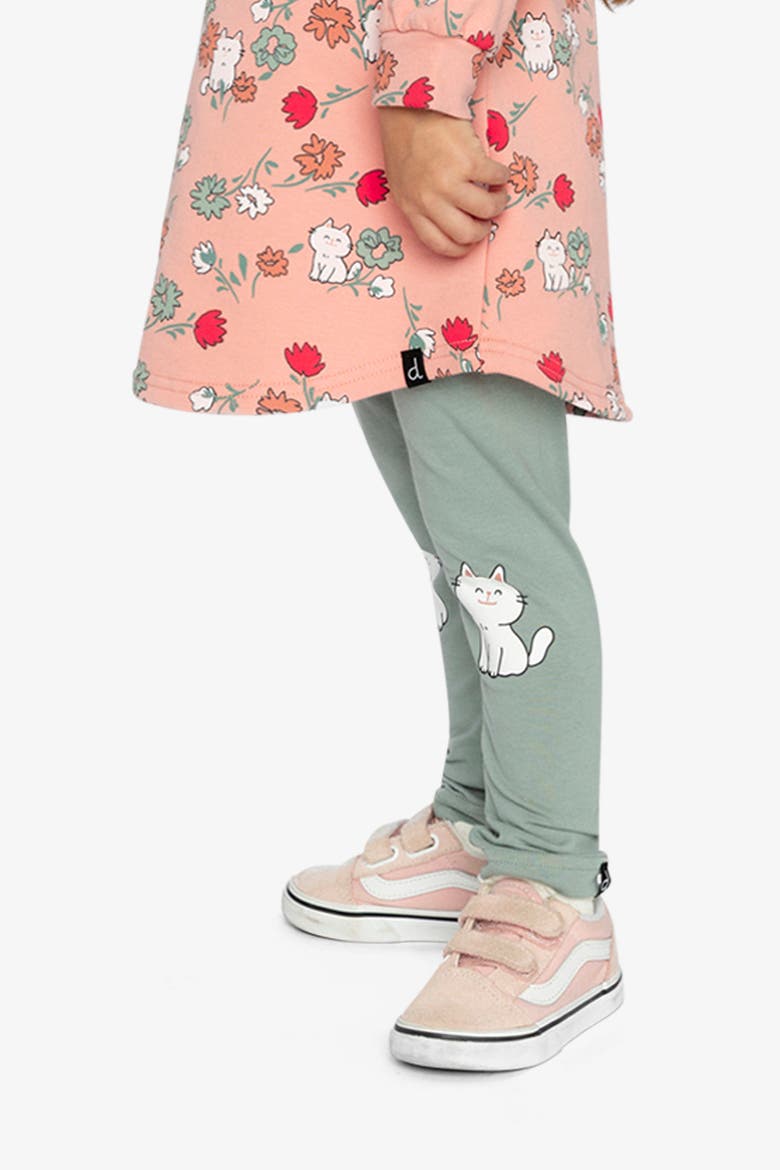 Organic Cotton Cat Knee Elastic Waist Leggings, Alternate, color, Sage Green