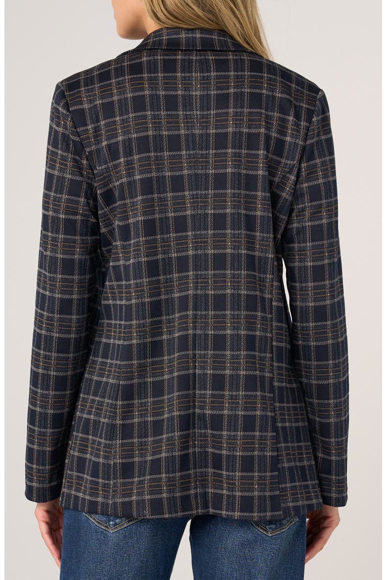 Boyfriend Blazer, Alternate, color, NAVY/ TAN PLAID