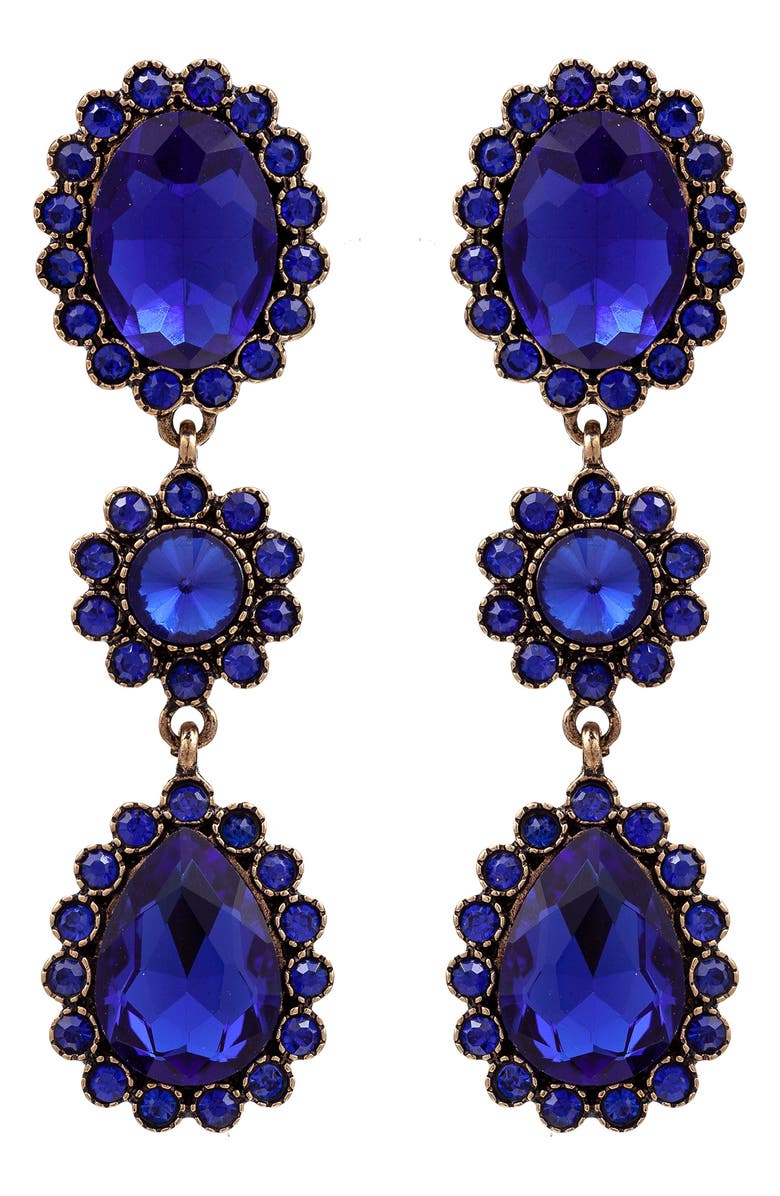 EYE CANDY LOS ANGELES Cascade Blue Drop Earrings, Main, color, 