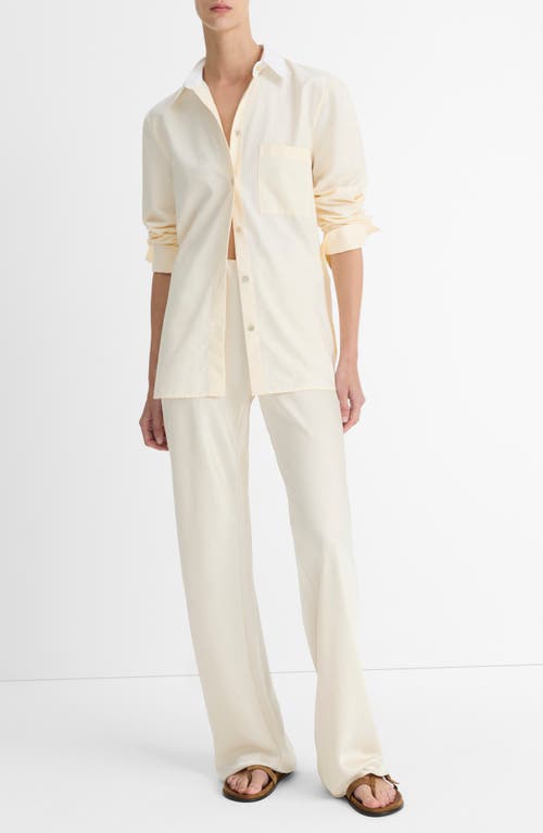Vince Contrast Collar Oxford Button-up Shirt In Butter