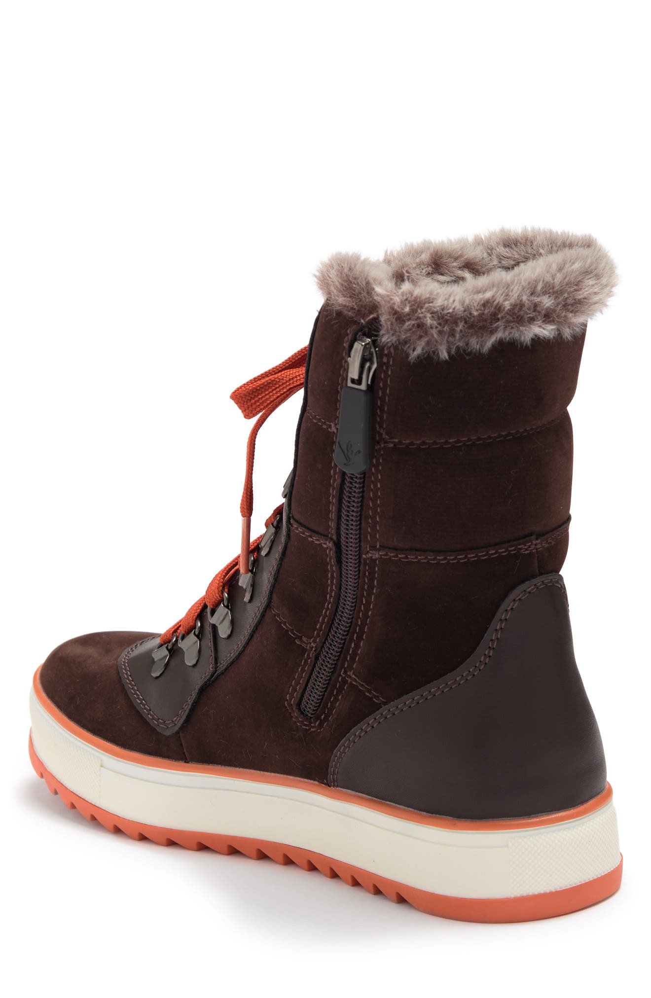 AQUATHERM BY SANTANA CANADA Maya Faux Fur Lined Lace-Up Boot, Alternate, color, Brown Rust