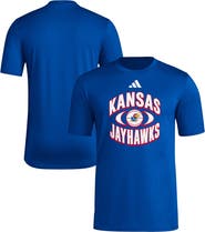 adidas Men's adidas Royal Kansas Jayhawks Basketball On Court Orbit Pregame T-Shirt