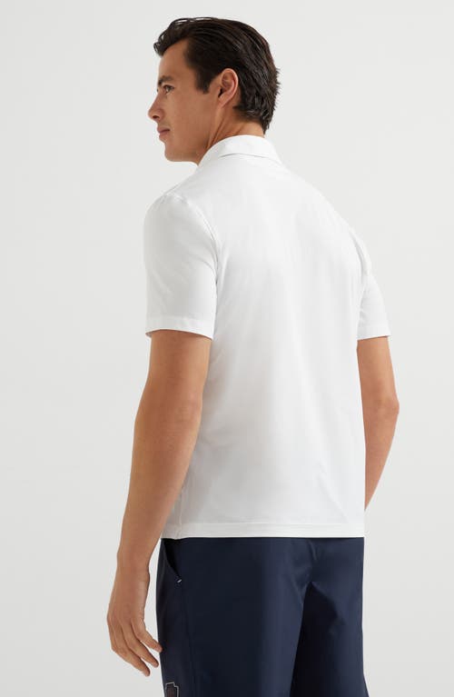 Brunello Cucinelli Techno Jersey Polo Shirt In White