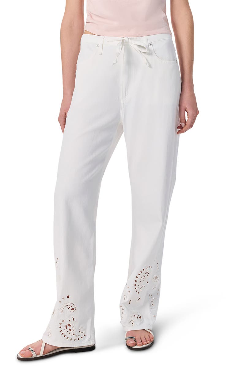 rag & bone Phoebe Wide Leg Drawstring Jeans, Main, color, White Yelet