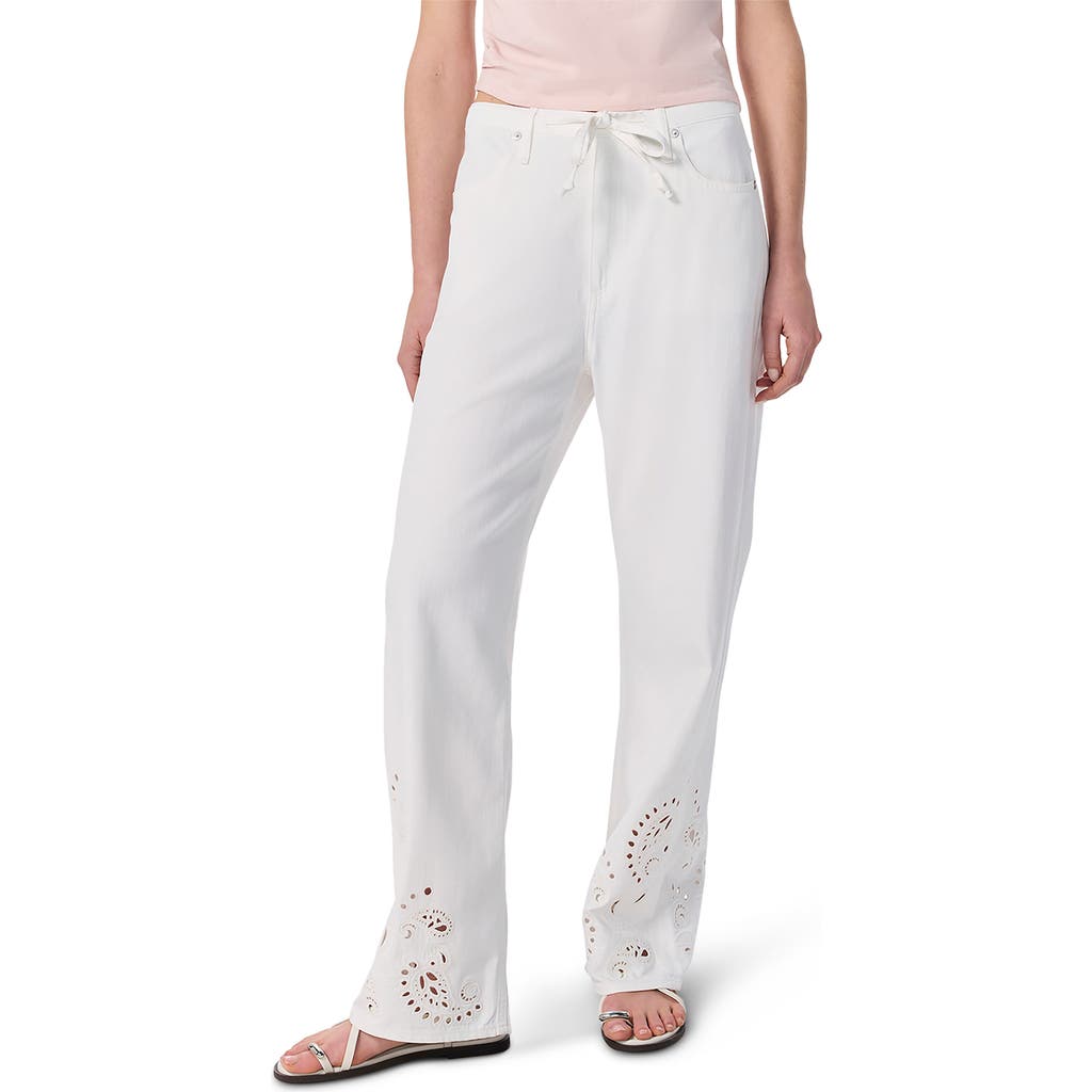 Rag & Bone Womens Whteyelet Ultra Featherweight Cotton-blend Jeans In White