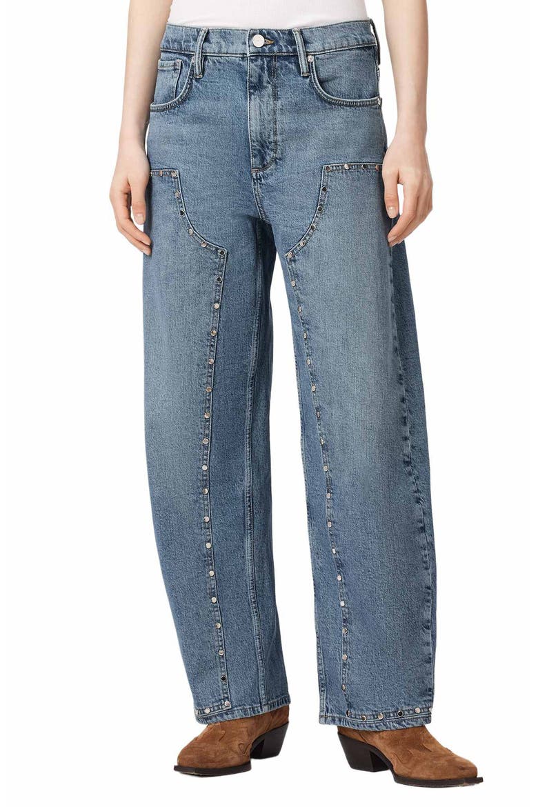 Sadie Studded Wide Leg Jeans, Main, color, LIGHT INDIGO