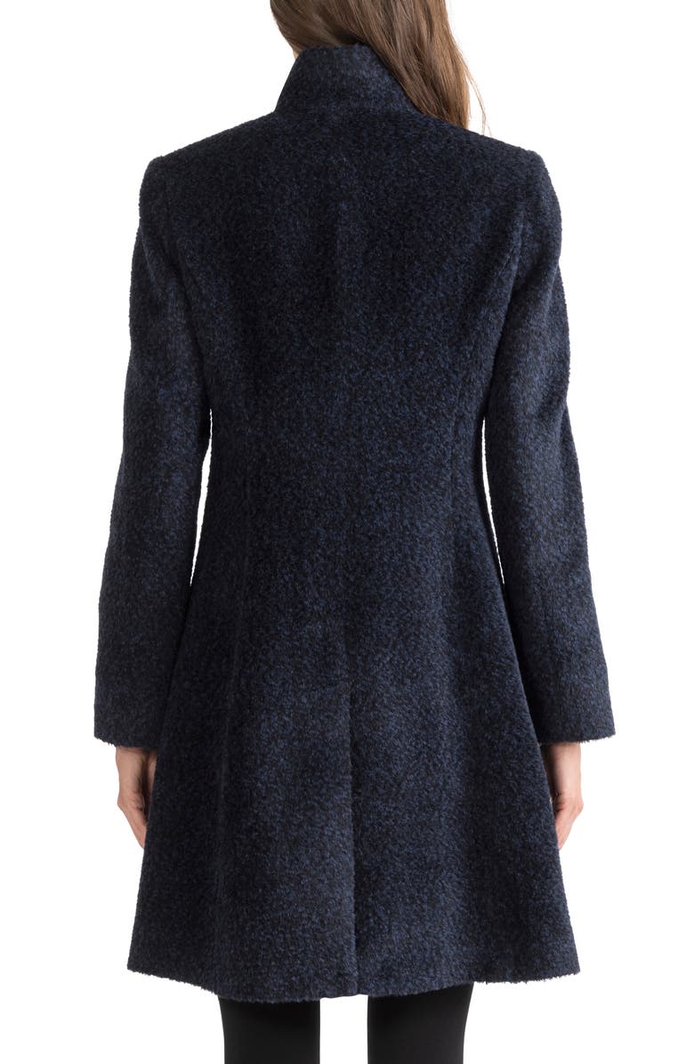 Sofia Cashmere Stand Collar Shaped Alpaca & Wool Blend Coat, Alternate, color, 410Nvy