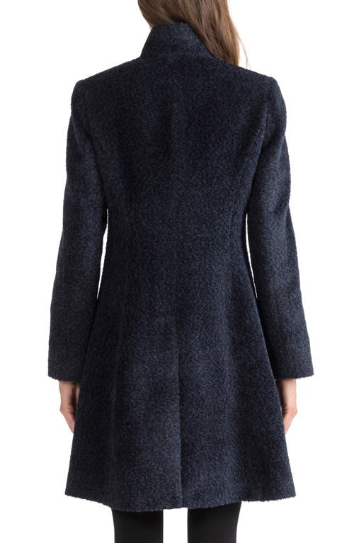 Sofia Cashmere Stand Collar Shaped Alpaca & Wool Blend Coat In Blue