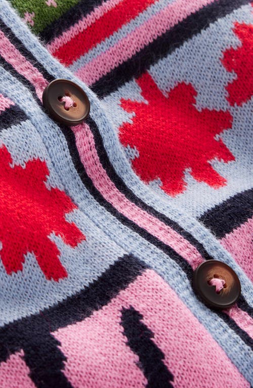 Boden Jacquard Longline Cardigan In Green