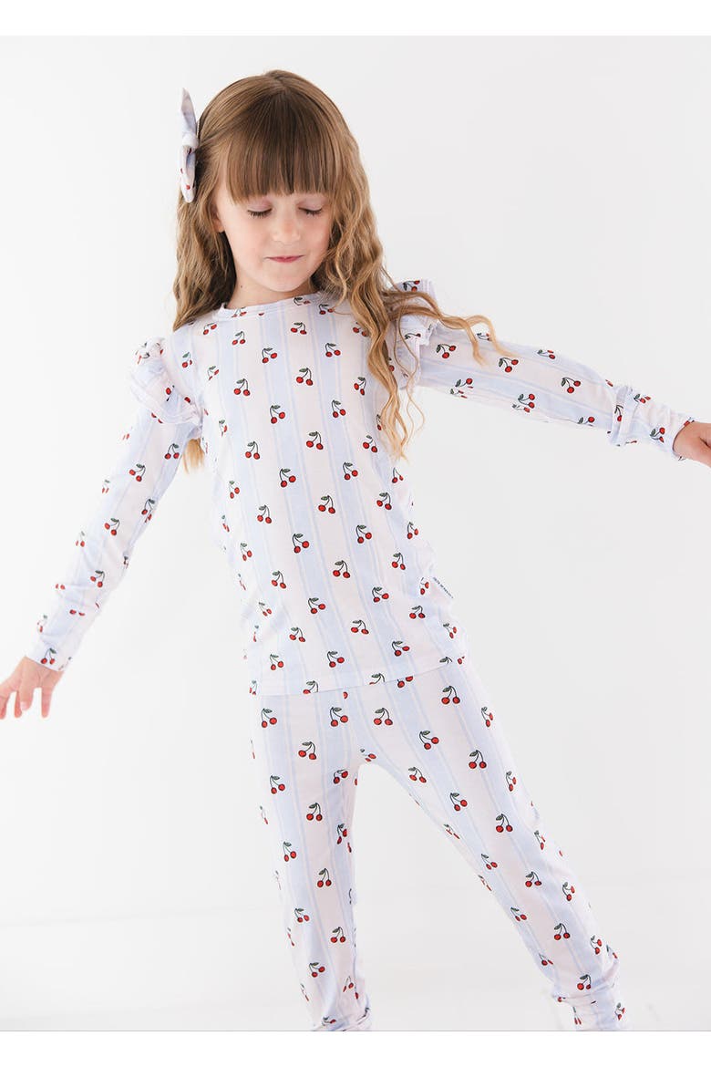 Ruffle Pajama Set, Alternate, color, Multicolored