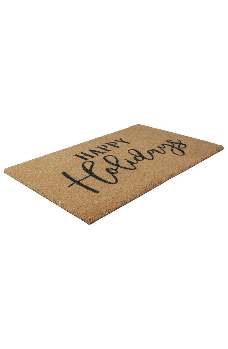 Northlight Natural Coir "Happy Holidays" Christmas Doormat 18" x 30", Alternate, color, 