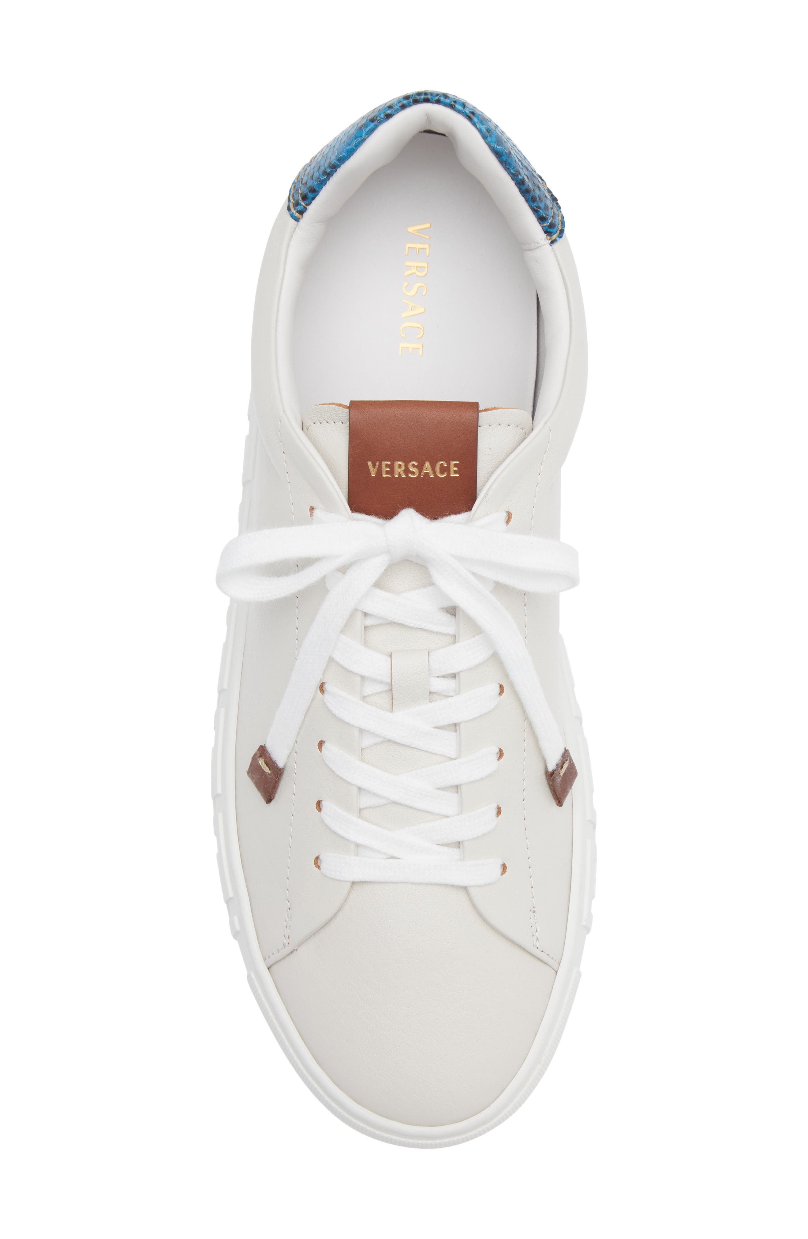 Versace First Line Greca Sneaker, Alternate, color, White Blue Rovere