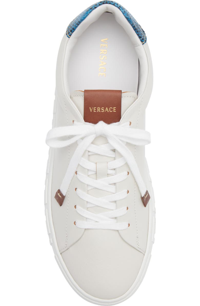 Versace First Line Greca Sneaker, Alternate, color, White Blue Rovere