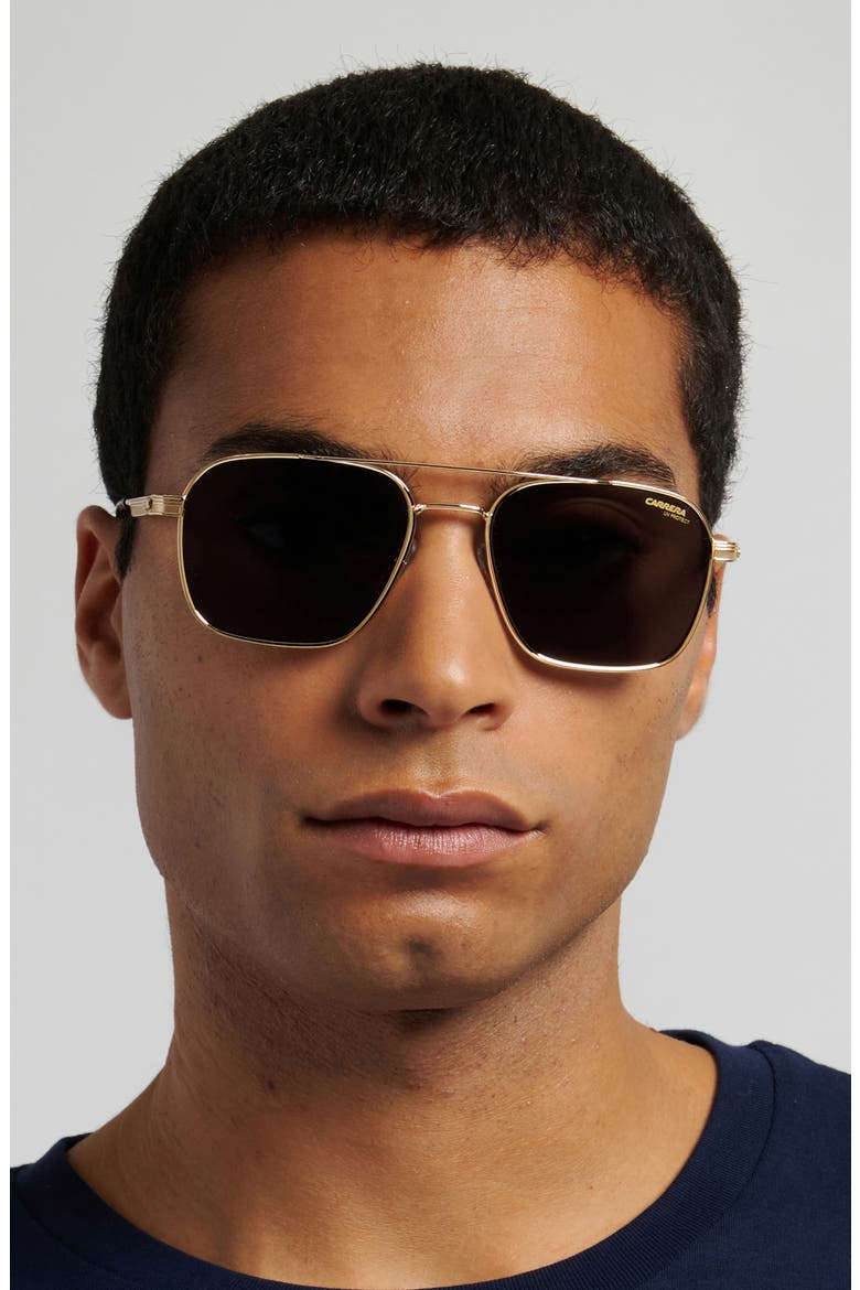 57mm Gradient Oversize Aviator Sunglasses, Alternate, color, GOLD/ GREY