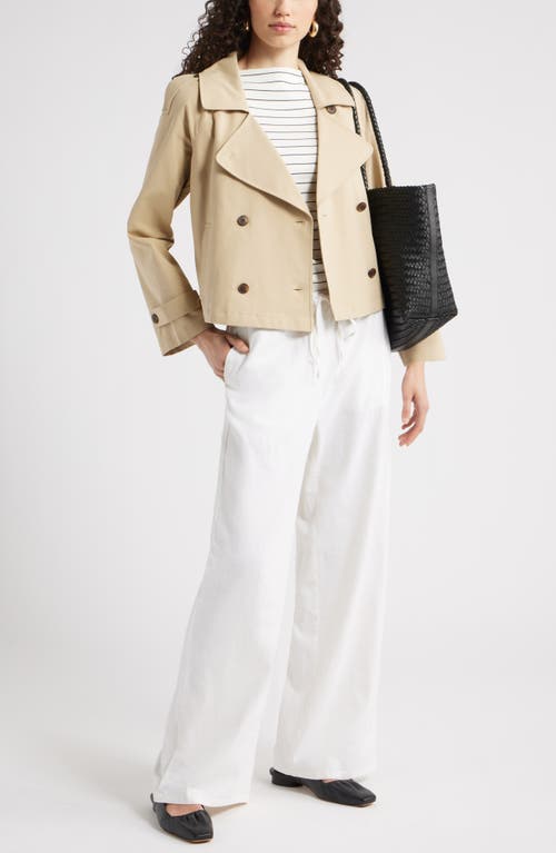 Nordstrom Crop Stretch Cotton Trench Coat