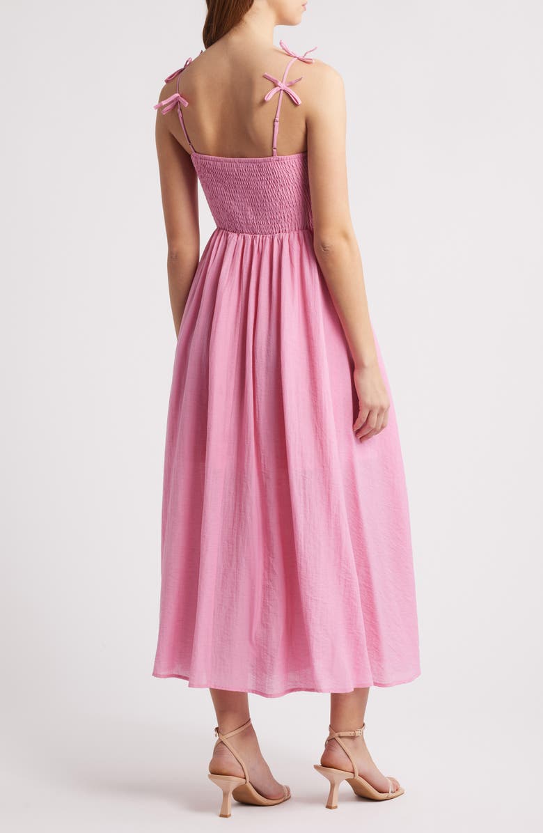 MOON RIVER Bow Detail Cutout Midi Dress, Alternate, color, 