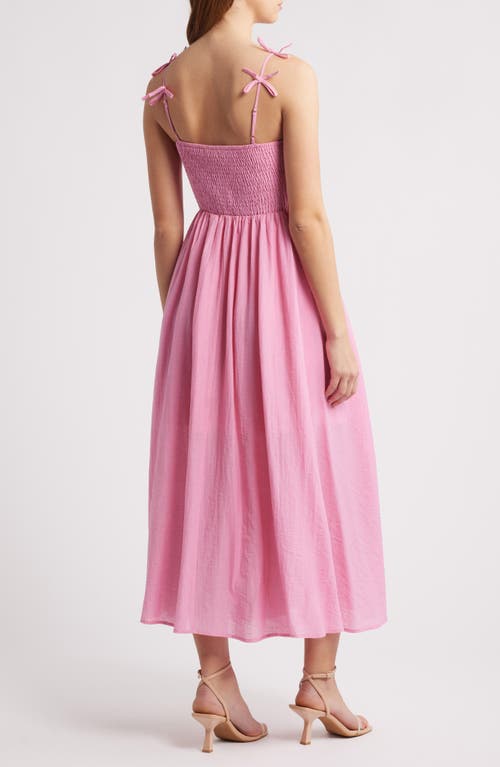 Moon River Bow Detail Cutout Midi Dress In Pink