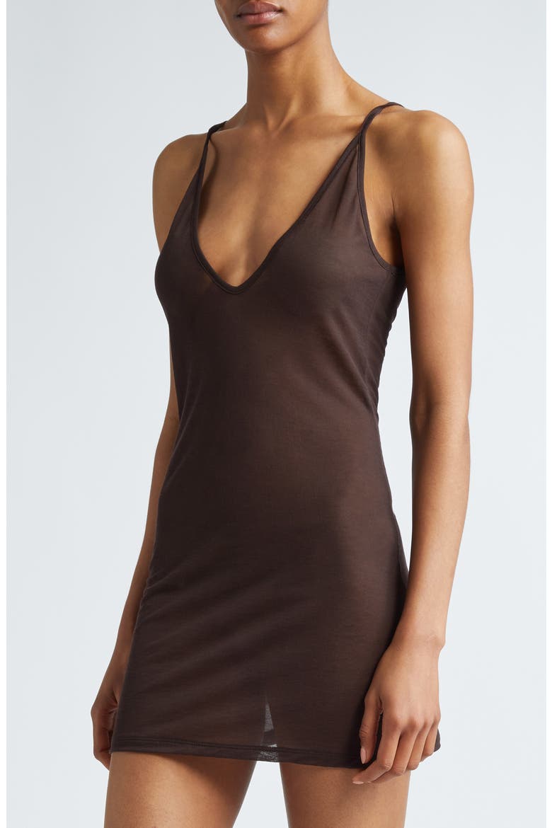 Colmado Semisheer Knit Minidress (Nordstrom Exclusive), Alternate, color, BROWN