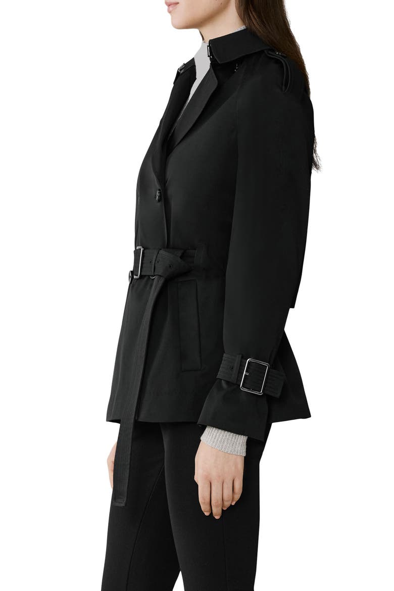 Becky Double Breasted Trench Coat, Alternate, color, BLACK