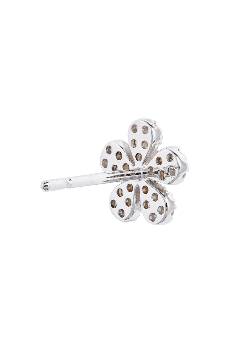 Diamond Pavé Flower Stud Earrings, Alternate, color, SILVER