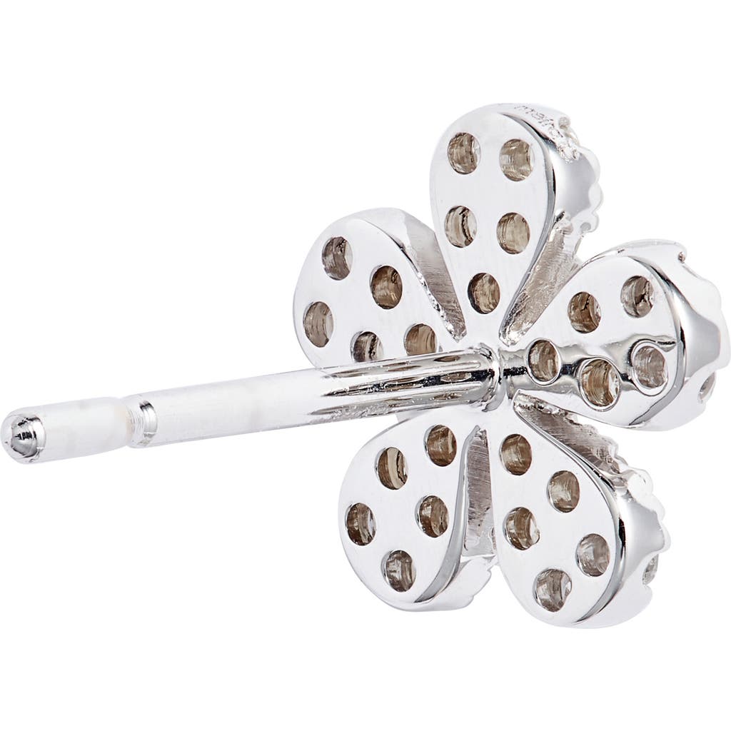 Meira T Diamond Pavé Flower Stud Earrings In Silver