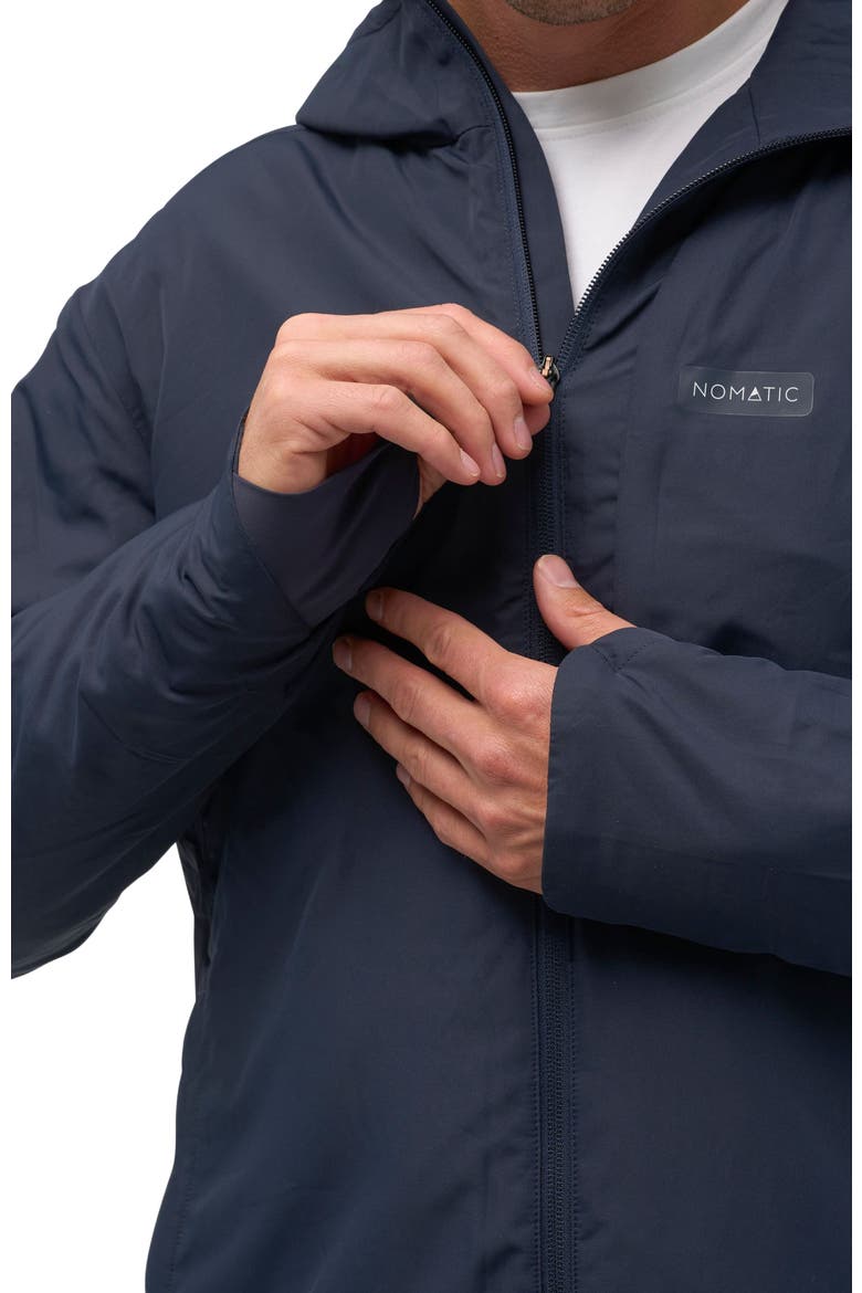 Outset Hooded Water Resistant Travel Jacket, Alternate, color, Navy