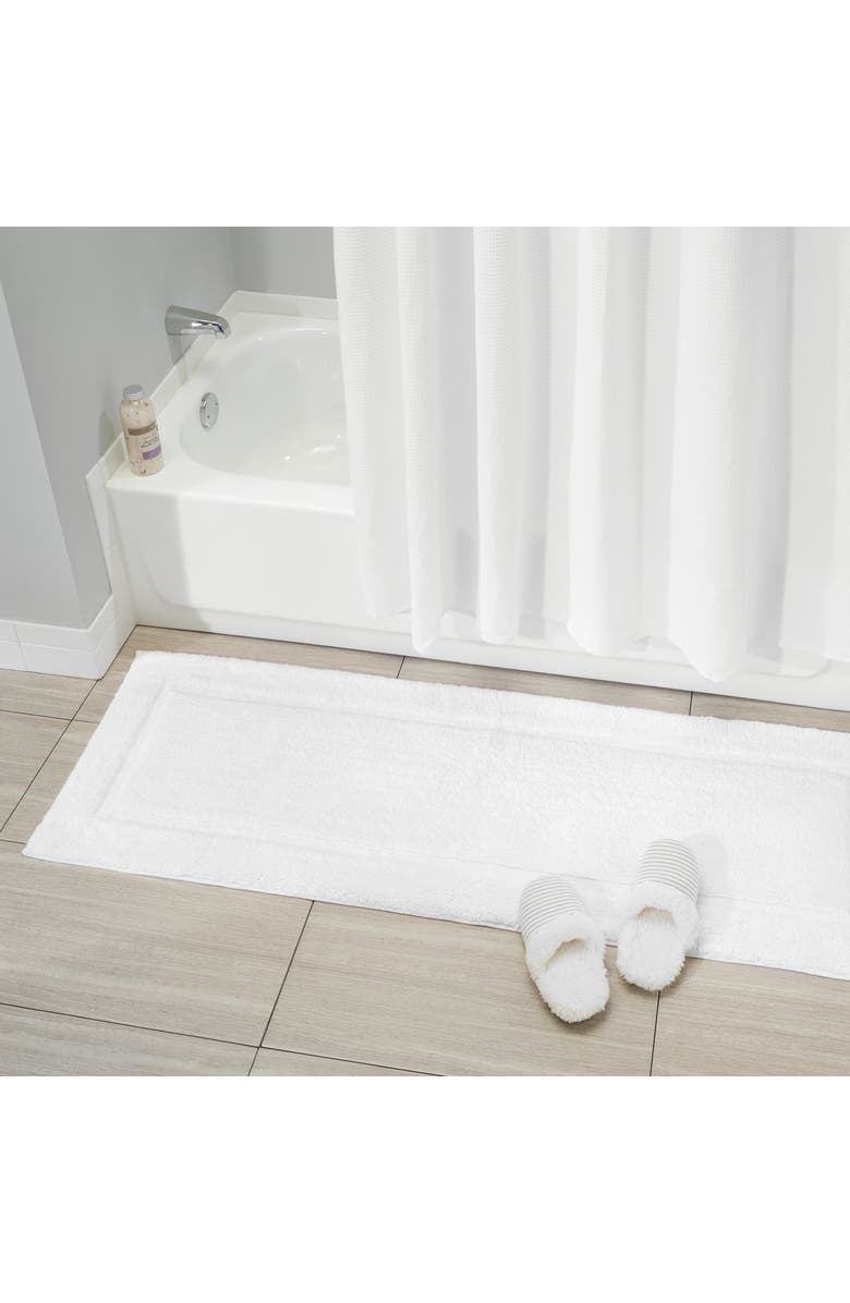 iDesign Microfiber Bath Mats - 3 Piece Bathroom Rugs - Set of 3 - Bright White, Alternate, color, Bright White