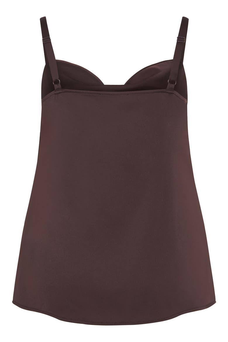 Cowl Neck Satin Camisole, Alternate, color, CHOCOLATE