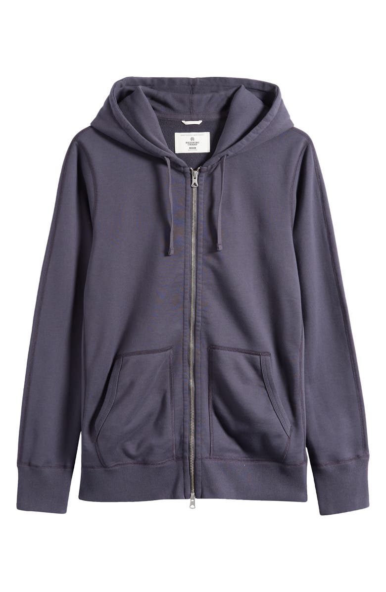 Reigning Champ Midweight Terry Slim Zip Hoodie, Alternate, color, Midnight