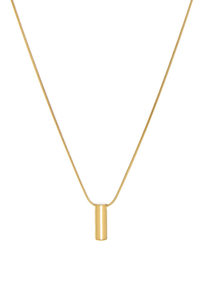 Waterproof Cylinder Pendant Necklace, Main, color, GOLD