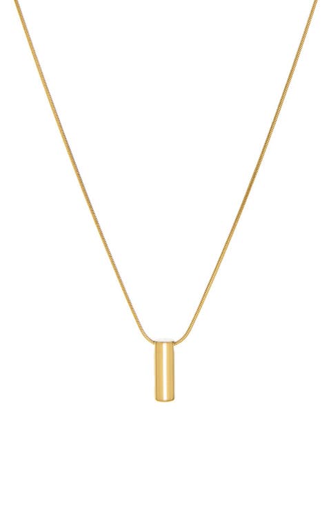 Waterproof Cylinder Pendant Necklace