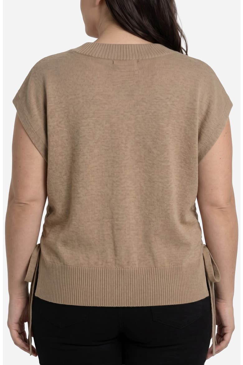 V-Neck Dolman Sweater Vest, Alternate, color, HRVST KHKI MLNG