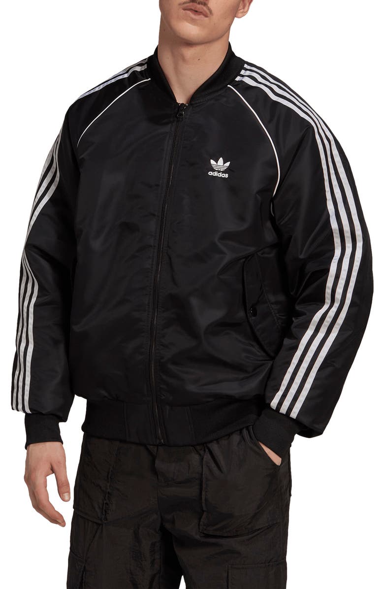 adidas Raglan Sleeve Bomber Jacket, Main, color, 