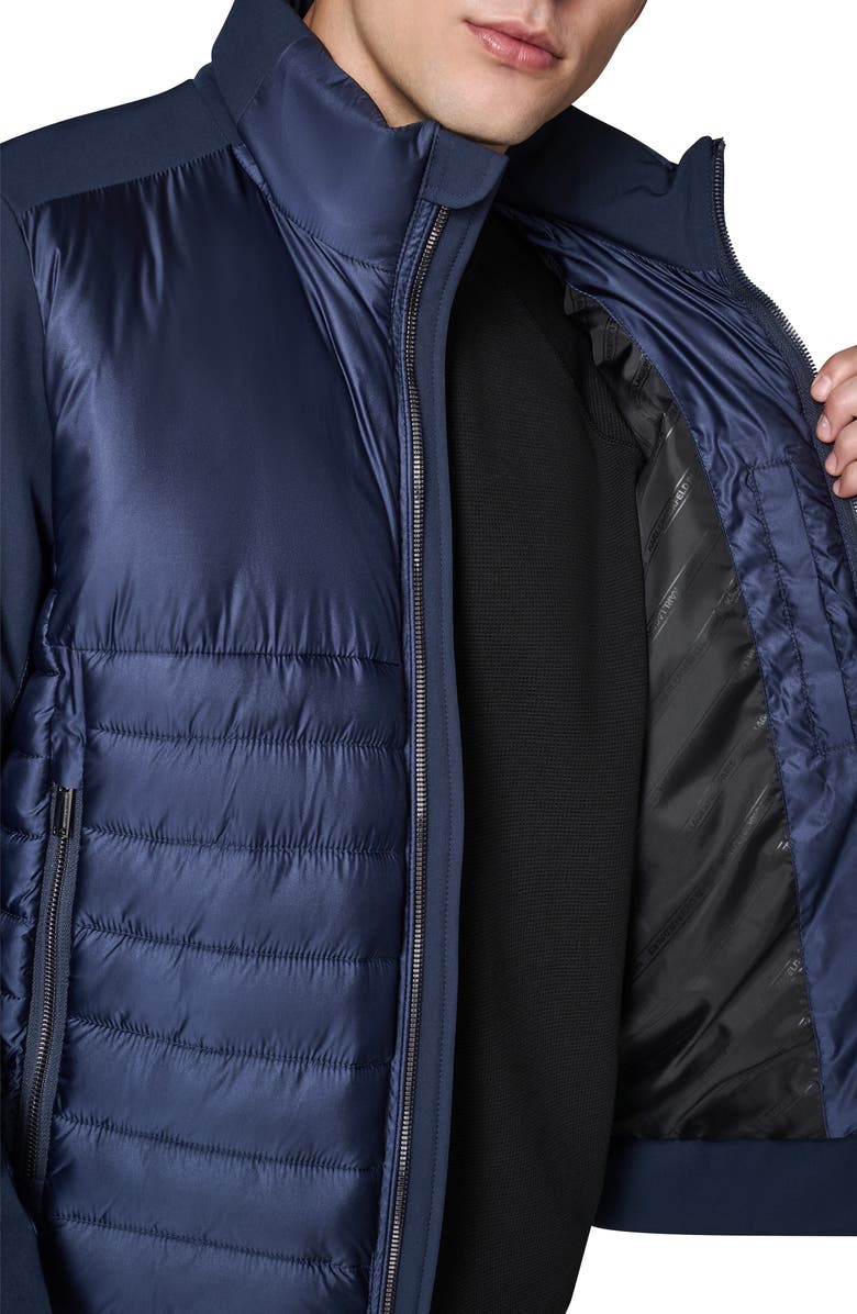 KARL LAGERFELD PARIS Mixed Media Jacket, Alternate, color, Navy