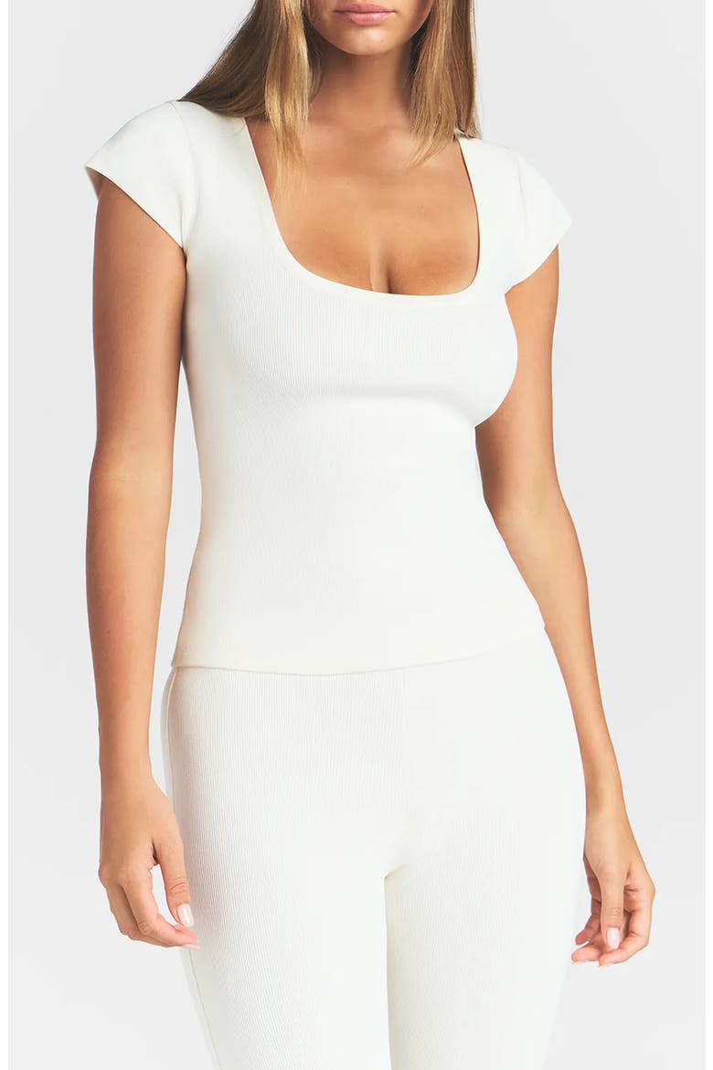 Scoop Neck Top, Main, color, EGRET