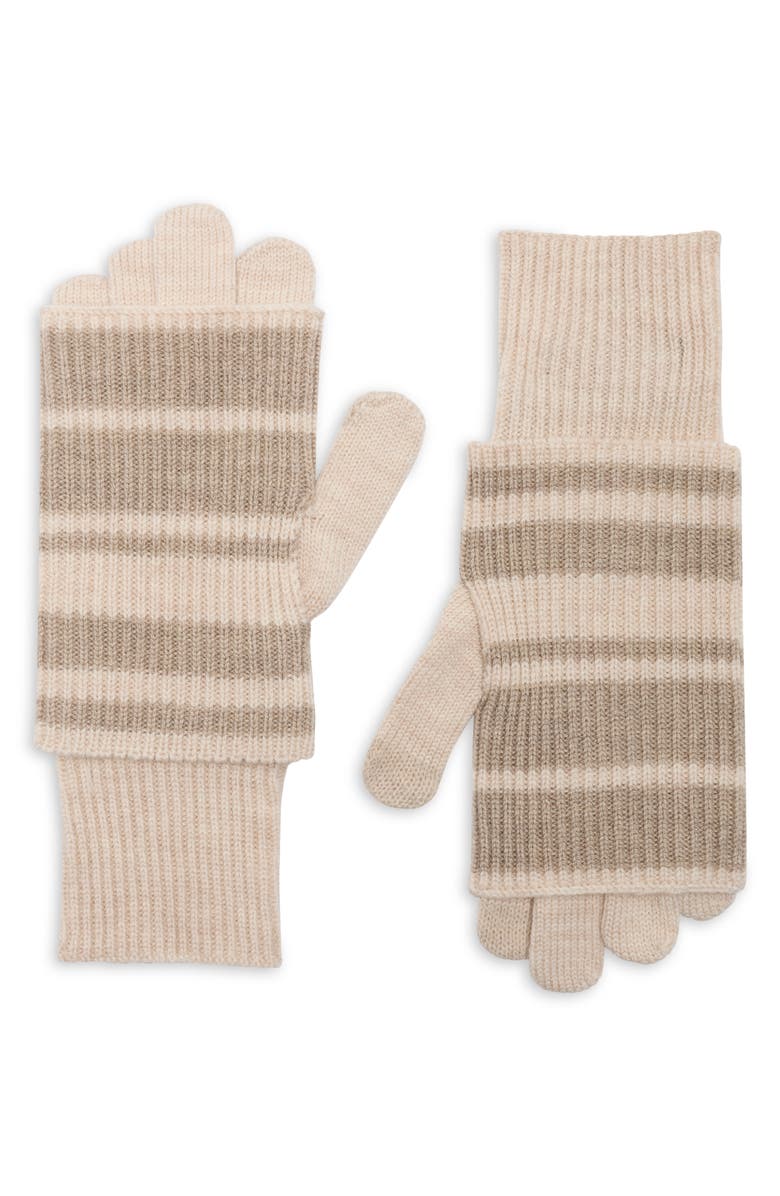 rag & bone Blake Stripe Layered Gloves, Main, color, Oat