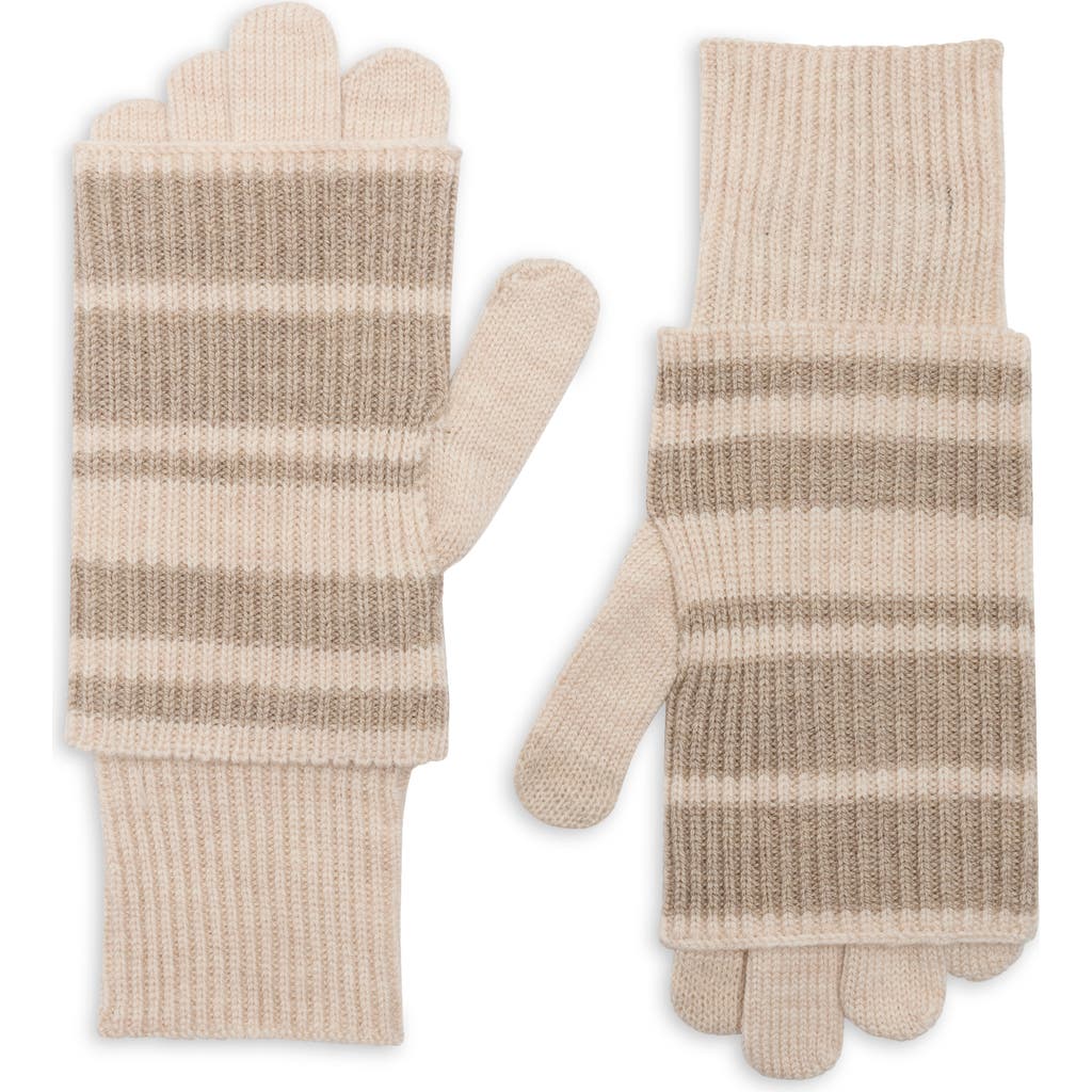 Rag & Bone Blake Stripe Layered Gloves In Brown